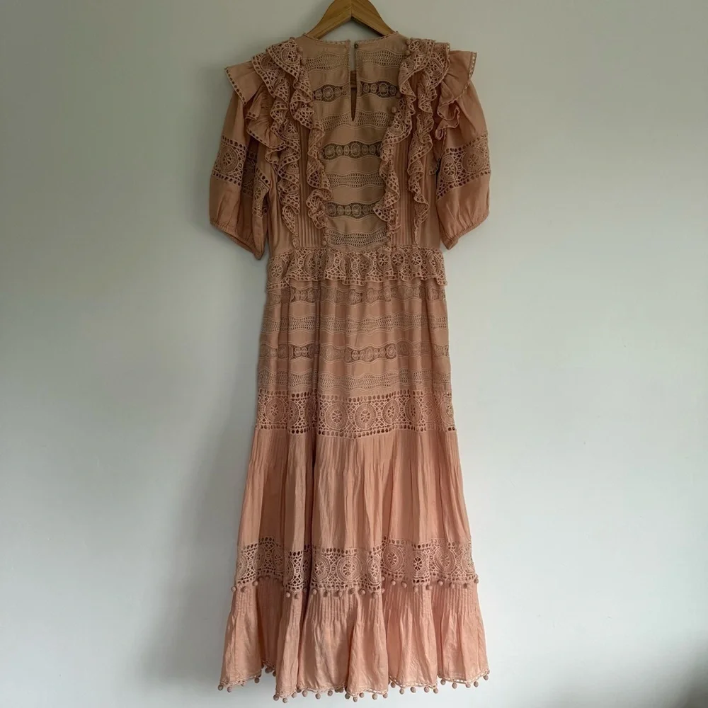 Ulla Johnson Guinivere Crochet-Trimmed Broderie Anglaise Cotton-Blend Maxi | XS - Picture 3 of 8